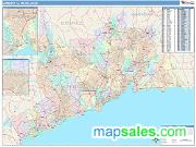 Danbury <br /> Wall Map <br /> Color Cast Style 2025 Map