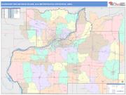 Davenport-Moline-Rock Island <br /> Wall Map <br /> Color Cast Style 2025 Map
