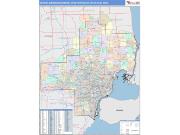 Detroit-Warren-Dearborn <br /> Wall Map <br /> Color Cast Style 2025 Map