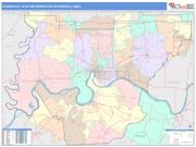 Evansville <br /> Wall Map <br /> Color Cast Style 2025 Map