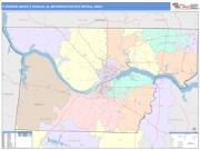Florence-Muscle Shoals <br /> Wall Map <br /> Color Cast Style 2025 Map