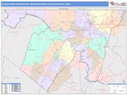 Hagerstown-Martinsburg <br /> Wall Map <br /> Color Cast Style 2025 Map