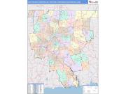 Hartford-West Hartford-East Hartford <br /> Wall Map <br /> Color Cast Style 2025 Map