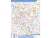 Hartford-West Hartford-East Hartford <br /> Wall Map <br /> Color Cast Style 2024 Map