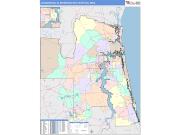 Jacksonville <br /> Wall Map <br /> Color Cast Style 2025 Map