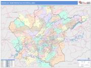 Knoxville <br /> Wall Map <br /> Color Cast Style 2025 Map