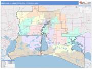 Lake Charles <br /> Wall Map <br /> Color Cast Style 2025 Map
