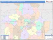 Lansing-East Lansing <br /> Wall Map <br /> Color Cast Style 2025 Map