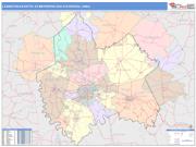 Lexington-Fayette <br /> Wall Map <br /> Color Cast Style 2024 Map