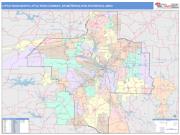 Little Rock-North Little Rock-Conway <br /> Wall Map <br /> Color Cast Style 2025 Map