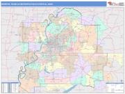 Memphis <br /> Wall Map <br /> Color Cast Style 2025 Map