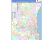 Milwaukee-Waukesha-West Allis <br /> Wall Map <br /> Color Cast Style 2025 Map