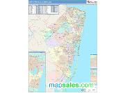 Monmouth-Ocean <br /> Wall Map <br /> Color Cast Style 2025 Map