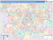 Nashville-Davidson-Murfreesboro-Franklin <br /> Wall Map <br /> Color Cast Style 2025 Map