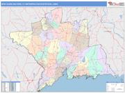 New Haven-Milford <br /> Wall Map <br /> Color Cast Style 2025 Map