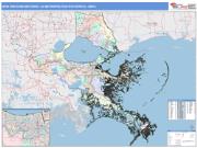 New Orleans-Metairie <br /> Wall Map <br /> Color Cast Style 2025 Map
