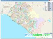 Orange County <br /> Wall Map <br /> Color Cast Style 2025 Map