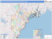 Portland-South Portland <br /> Wall Map <br /> Color Cast Style 2025 Map