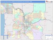 Portland-Vancouver-Hillsboro <br /> Wall Map <br /> Color Cast Style 2025 Map