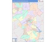 Roanoke <br /> Wall Map <br /> Color Cast Style 2025 Map