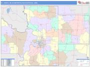 St. Joseph <br /> Wall Map <br /> Color Cast Style 2025 Map