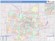 St. Louis <br /> Wall Map <br /> Color Cast Style 2025 Map