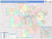 San Antonio-New Braunfels <br /> Wall Map <br /> Color Cast Style 2025 Map
