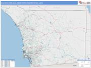 San Diego-Carlsbad <br /> Wall Map <br /> Color Cast Style 2025 Map