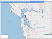 San Francisco-Oakland-Hayward <br /> Wall Map <br /> Color Cast Style 2025 Map