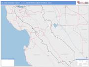 San Jose-Sunnyvale-Santa Clara <br /> Wall Map <br /> Color Cast Style 2025 Map