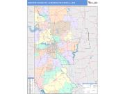 Shreveport-Bossier City <br /> Wall Map <br /> Color Cast Style 2025 Map