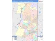 Spokane-Spokane Valley <br /> Wall Map <br /> Color Cast Style 2025 Map