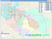Tacoma <br /> Wall Map <br /> Color Cast Style 2025 Map