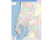 Tampa-St Petersburg-Clearwater <br /> Wall Map <br /> Color Cast Style 2025 Map
