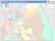 Visalia-Porterville <br /> Wall Map <br /> Color Cast Style 2025 Map