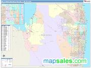 West Palm Beach-Boca Raton <br /> Wall Map <br /> Color Cast Style 2025 Map