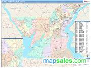 Wilmington-Newark <br /> Wall Map <br /> Color Cast Style 2025 Map