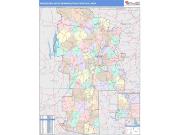 Worcester <br /> Wall Map <br /> Color Cast Style 2025 Map
