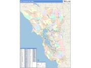 Bay Area <br /> Wall Map <br /> Color Cast Style 2025 Map