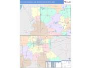 South Bend-Mishawaka <br /> Wall Map <br /> Color Cast Style 2025 Map