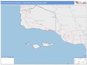Santa Maria-Santa Barbara <br /> Wall Map <br /> Color Cast Style 2025 Map