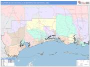 Gulfport-Biloxi-Pascagoula <br /> Wall Map <br /> Color Cast Style 2025 Map