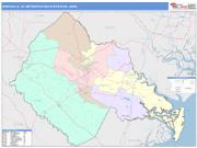 Hinesville <br /> Wall Map <br /> Color Cast Style 2025 Map