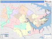New Bern <br /> Wall Map <br /> Color Cast Style 2025 Map