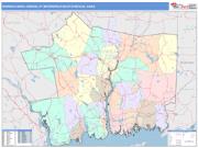 Norwich-New London <br /> Wall Map <br /> Color Cast Style 2025 Map