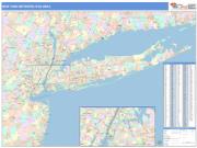 New York Metropolitan Area <br /> Wall Map <br /> Color Cast Style 2025 Map