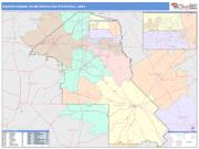 Warner Robins <br /> Wall Map <br /> Color Cast Style 2025 Map