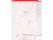 Alabama <br /> Wall Map <br /> Zip Code <br /> Red Line Style 2025 Map