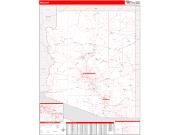 Arizona <br /> Wall Map <br /> Zip Code <br /> Red Line Style 2025 Map