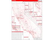 California <br /> Wall Map <br /> Zip Code <br /> Red Line Style 2025 Map